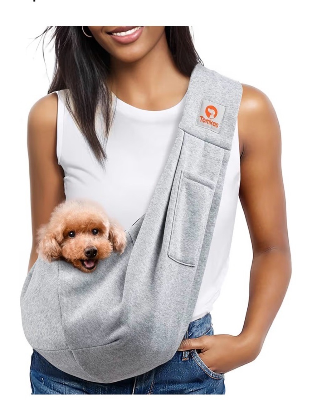 Gray Sling Dog Carrier — Hands-Free Small Pet Carrier